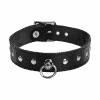 Leder-Halsband mit Flachnieten