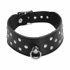 Breites Leder-Halsband mit Flachnieten