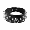 Breites Leder-Halsband mit Killernieten