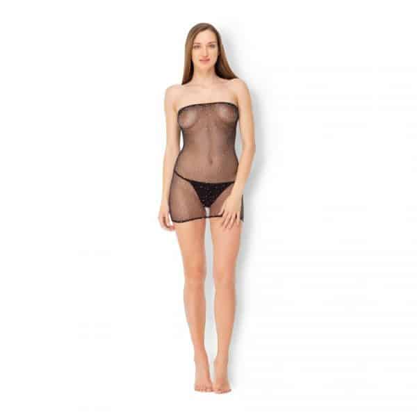 Chrystalized Fishnet Tube Dress